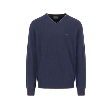Fynch Hatton Pullover V-Neck Structure Navy (1509  221  - 690)