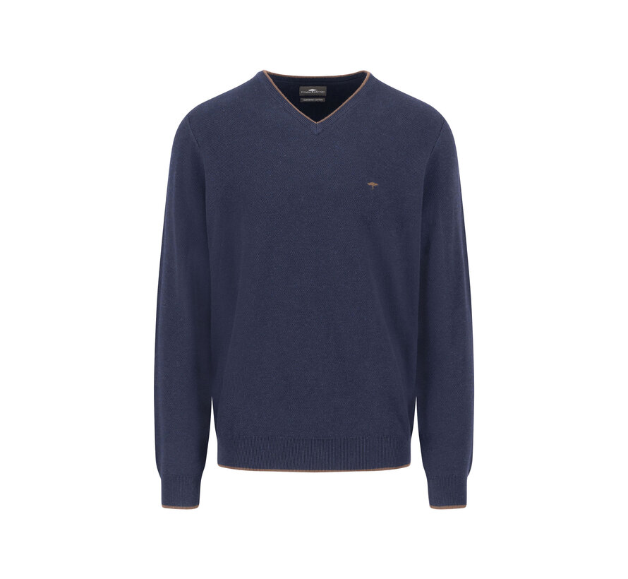 Pullover V-Neck Structure Navy (1509  221  - 690)