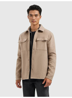 Pure Path Regular Fit Flannel Overshirts Taupe (25030201 - 53)