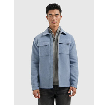 Pure Path Regular fit Flannel Overshirts Mid Blue (25030201 - 36)