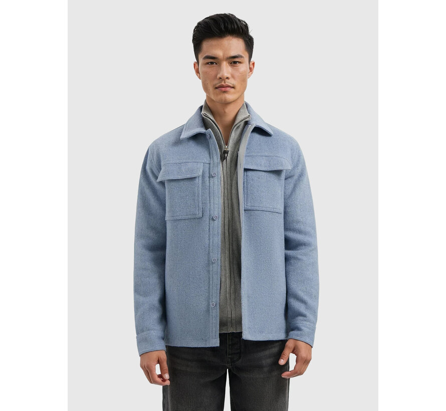 Regular fit Flannel Overshirts Mid Blue (25030201 - 36)