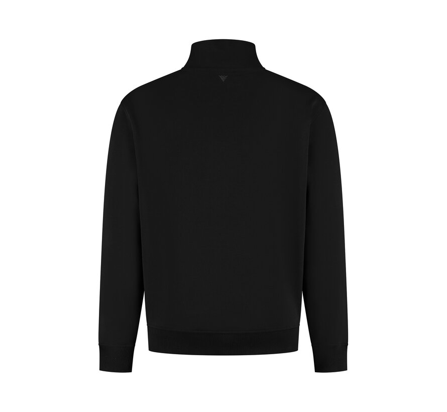 Embroidery Half-zip Sweater Black (25030311 - 02)