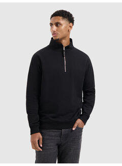Pure Path Embroidery Half-zip Sweater Black (25030311 - 02)