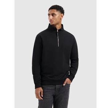 Pure Path Embroidery Half-zip Sweater Black (25030311 - 02)