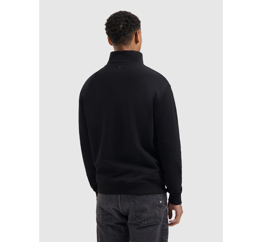 Embroidery Half-zip Sweater Black (25030311 - 02)