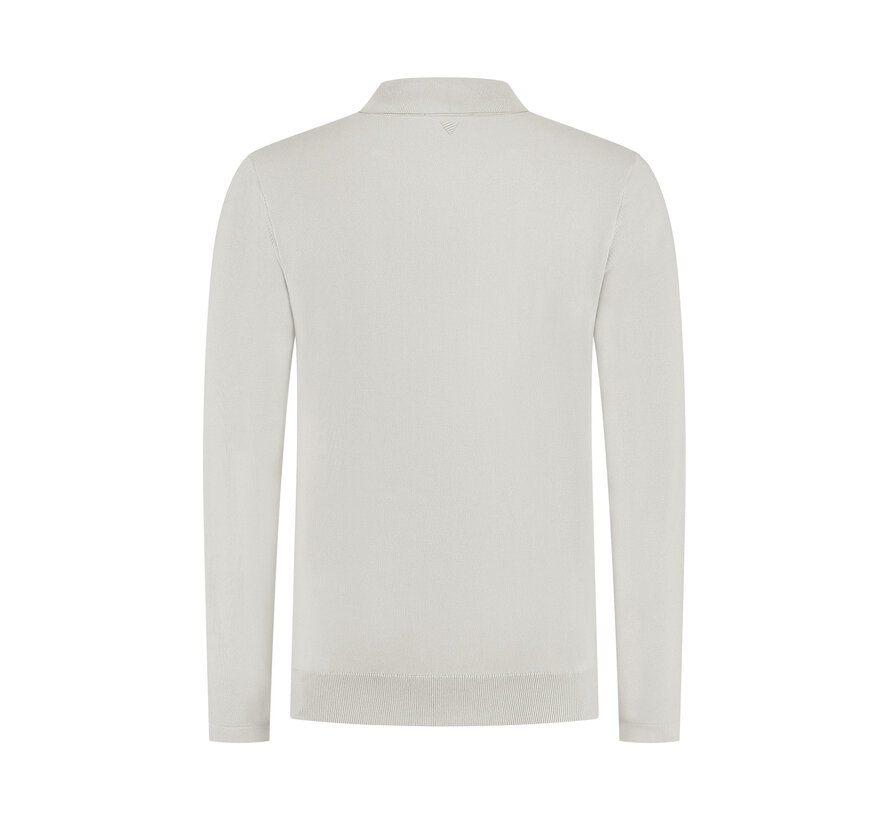 Braided Structure Knitted Longsleeve Polo Kit (25030804 - 103)