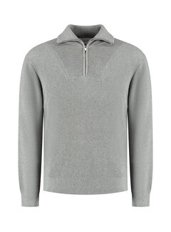 Loose fit Half Zip Knitwear Grey Mel. (25030806 - 03)