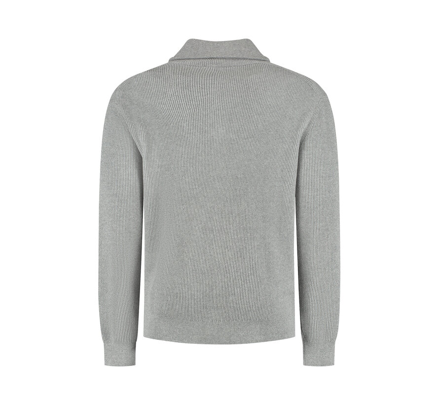 Loose fit Half Zip Knitwear Grey Mel. (25030806 - 03)