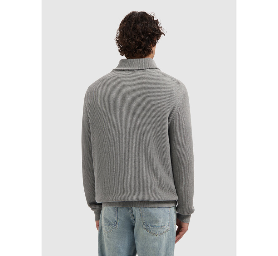 Loose fit Half Zip Knitwear Grey Mel. (25030806 - 03)