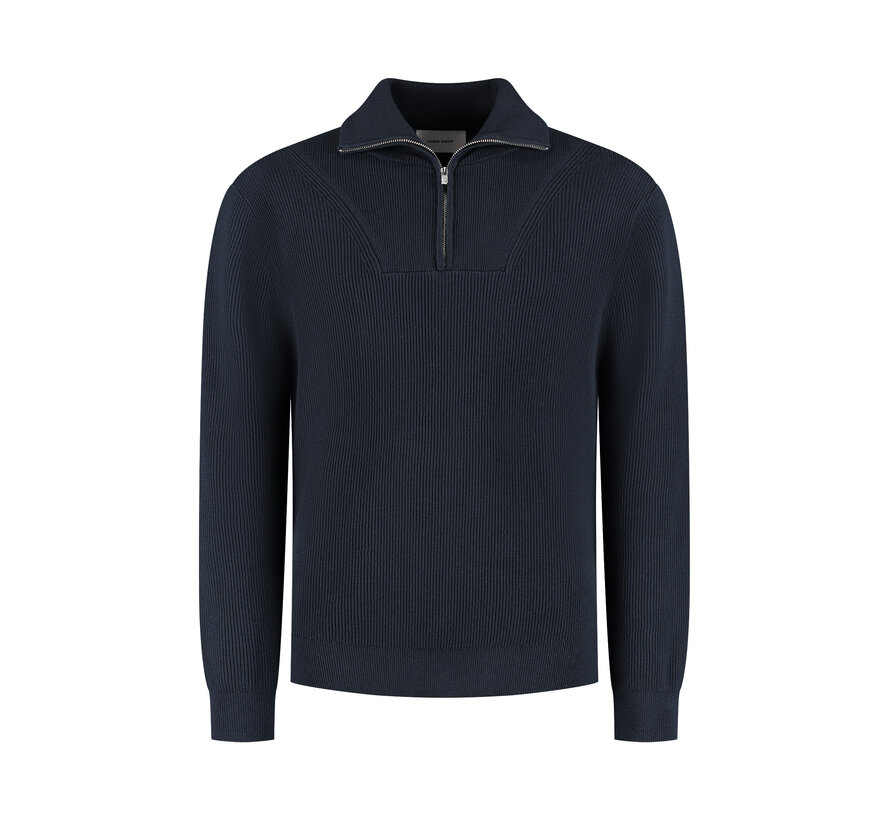 Loose fit Half Zip Knitwear Dark Navy (25030806 - 57)