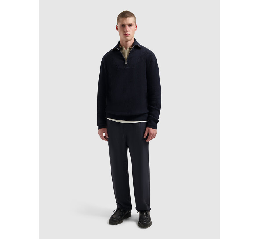 Loose fit Half Zip Knitwear Dark Navy (25030806 - 57)