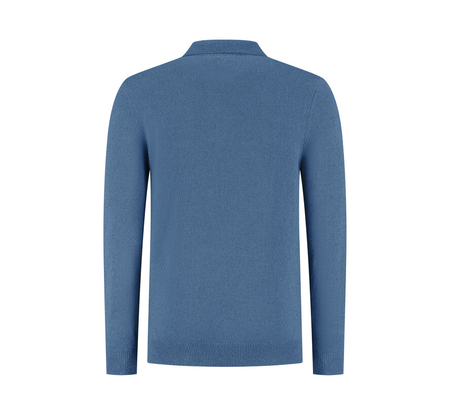 Towel Knit Half-zip Longsleeve Polo Blue Grey (25030820 - 93)