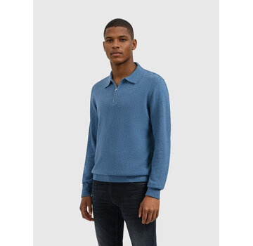 Pure Path Towel Knit Half-zip Longsleeve Polo Blue Grey (25030820 - 93)