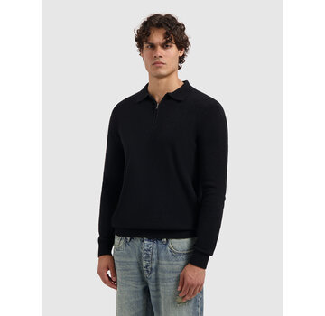 Pure Path Towel Knit Half-zip Longsleeve Polo Black (25030820 - 02)