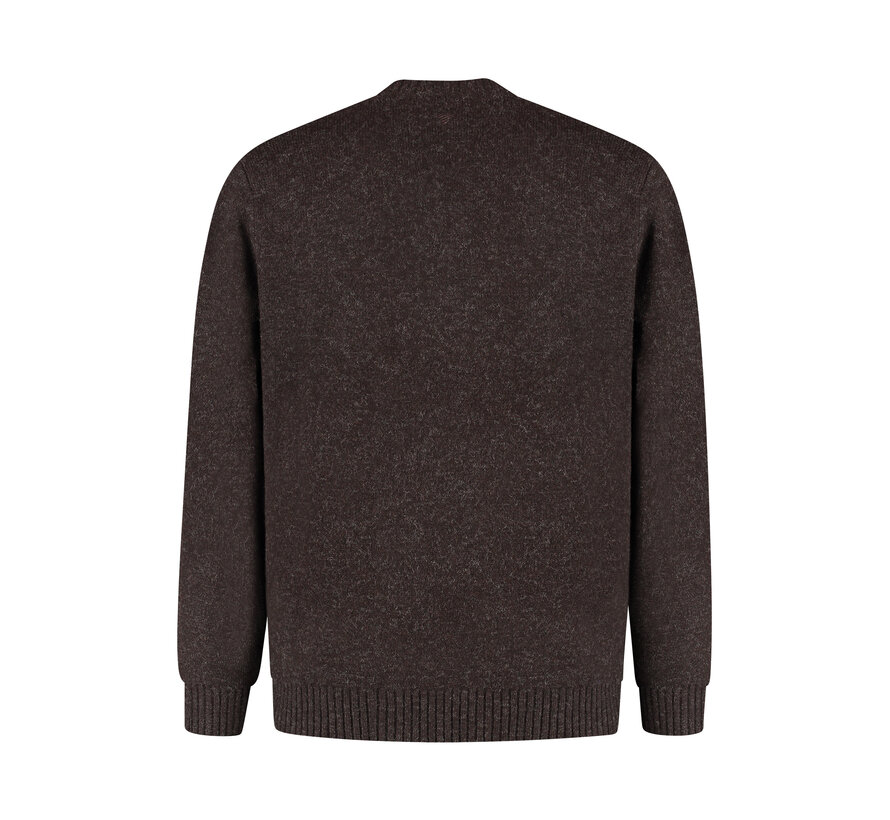 Melange Knit V-neck Sweater Dark Brown (25030819 - 96)