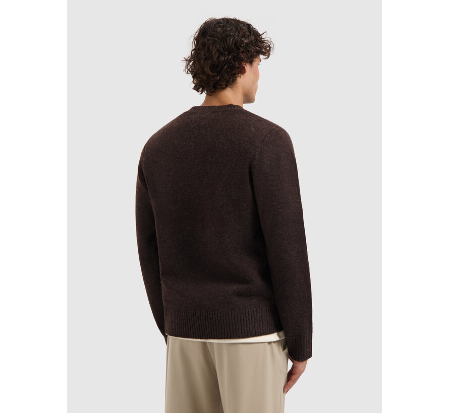 Melange Knit V-neck Sweater Dark Brown (25030819 - 96)
