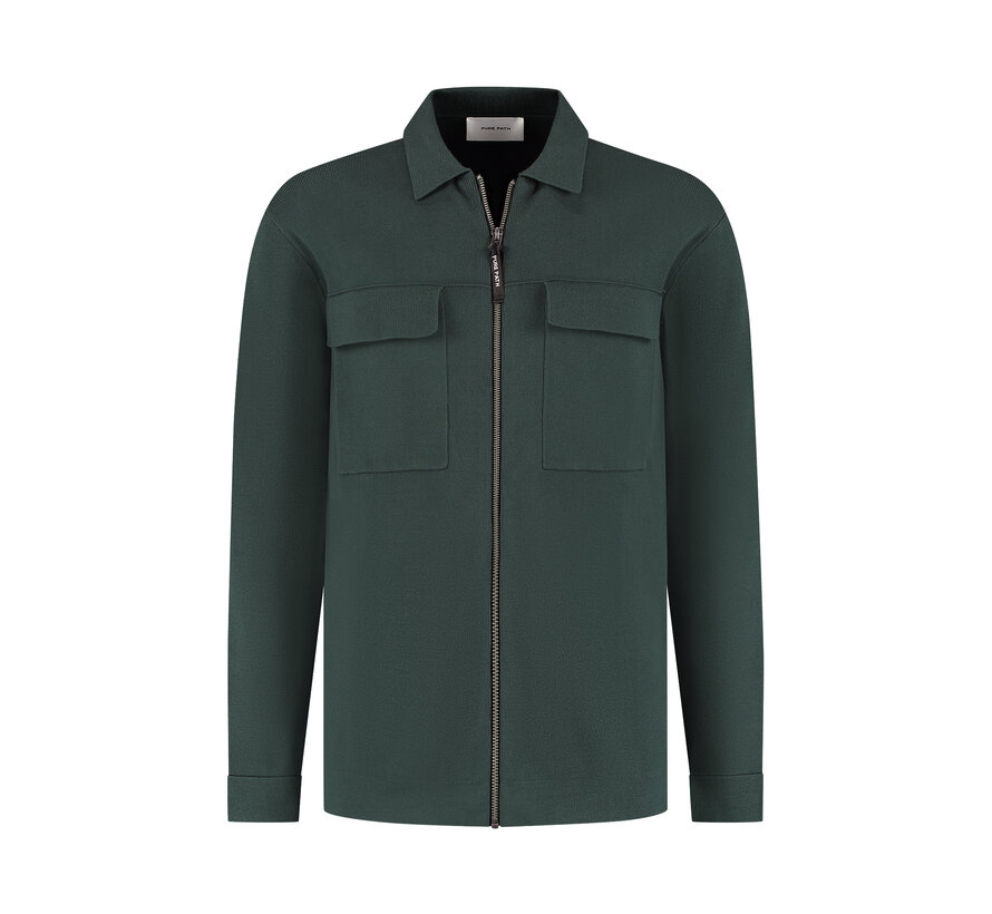 Heavy Knit Full-zip Cardigan Dark Green (25030817 - 16)