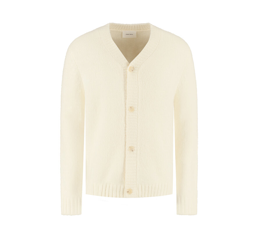 Knit V-neck Cardigan Ecru (25030812 - 54)