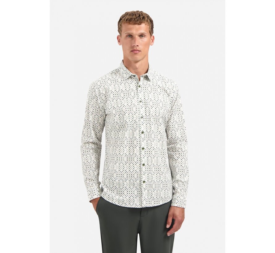 Shirt Stretch Allover Printed Dark Green (29450804 - 052)