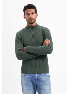 No Excess Pullover Half Zip rib variation Dark Green (29230932 - 052)