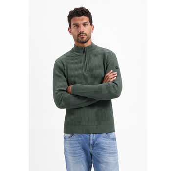 No Excess Pullover Half Zip rib variation Dark Green (29230932 - 052)