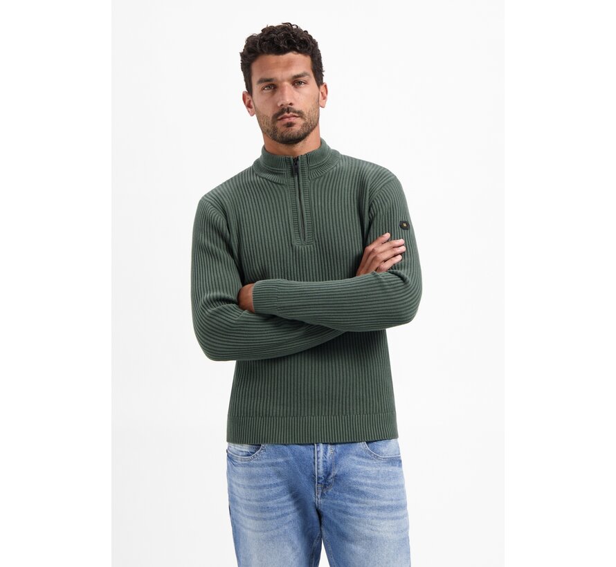 Pullover Half Zip rib variation Dark Green (29230932 - 052)