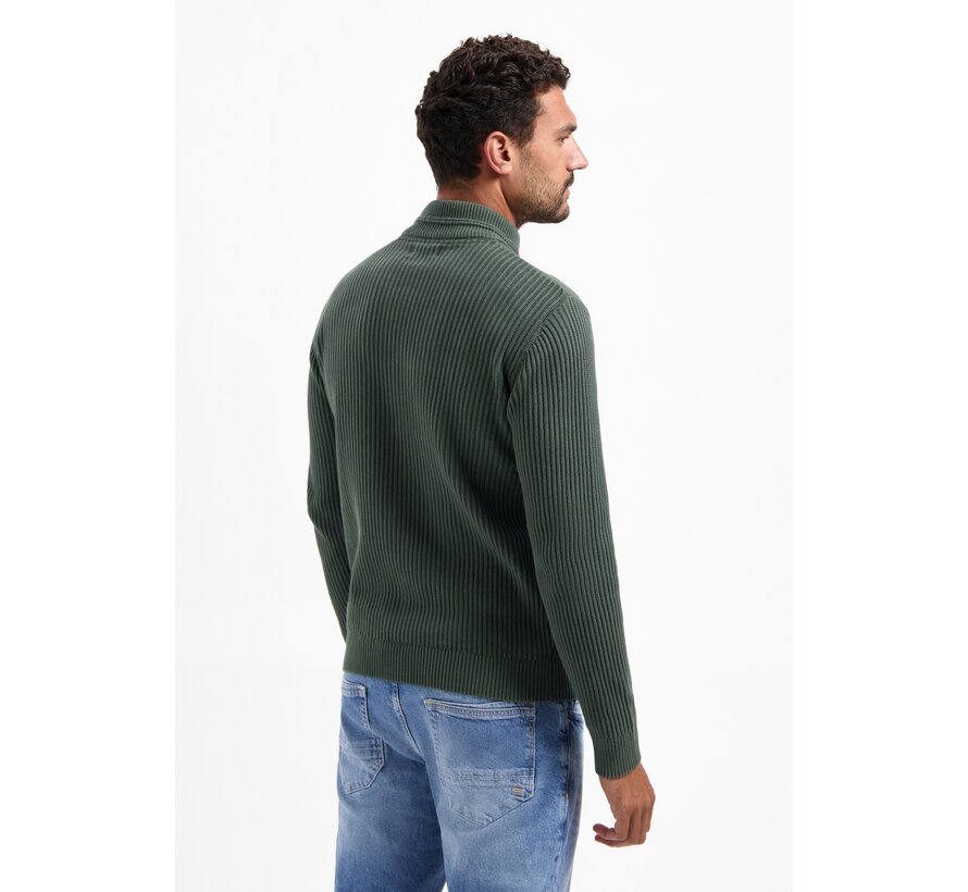 Pullover Half Zip rib variation Dark Green (29230932 - 052)