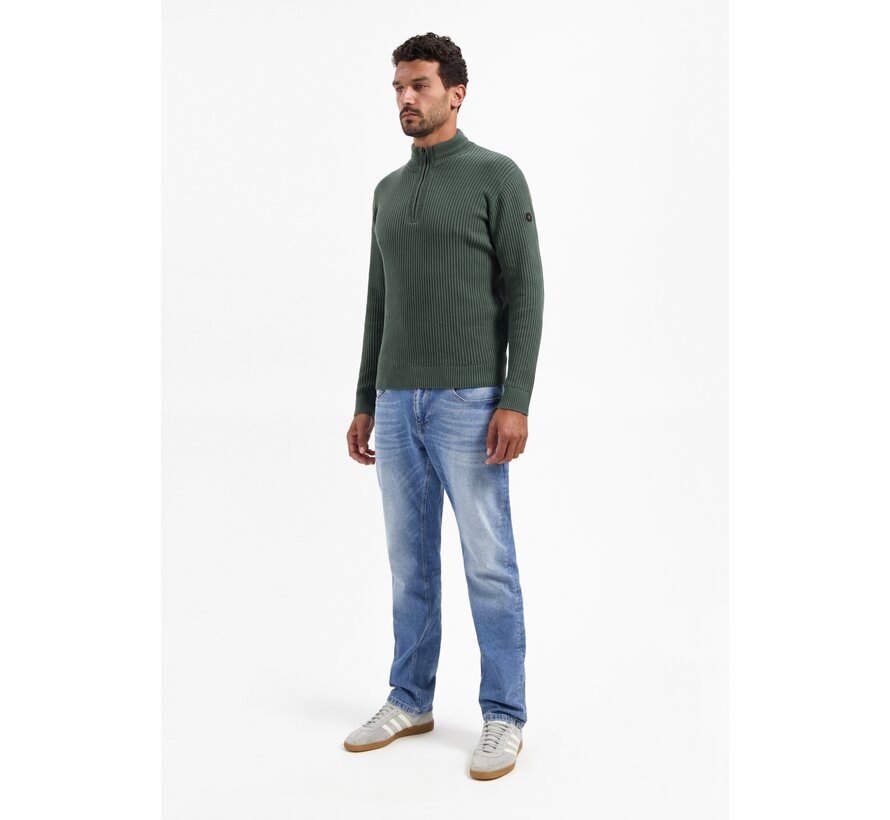 Pullover Half Zip rib variation Dark Green (29230932 - 052)
