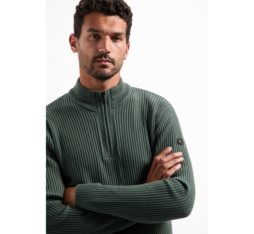 Pullover Half Zip rib variation Dark Green (29230932 - 052)