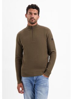 No Excess Pullover Half Zip rib variation Taupe (29230932 - 044)