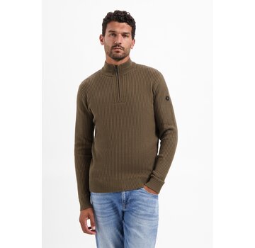 No Excess Pullover Half Zip rib variation Taupe (29230932 - 044)