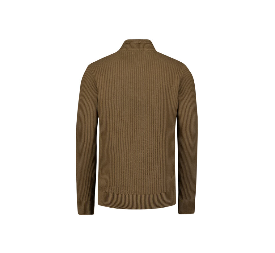 Pullover Half Zip rib variation Taupe (29230932 - 044)