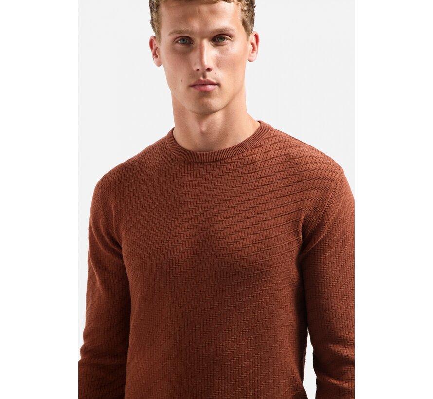 Pullover Crewneck Jacquard Solid Terra (29230916 - 141)