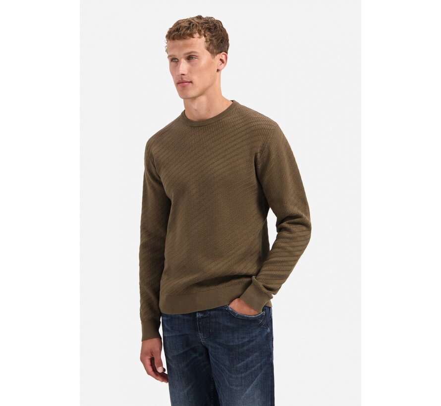 Pullover Crewneck Jacquard Solid Taupe (29230916 - 044)