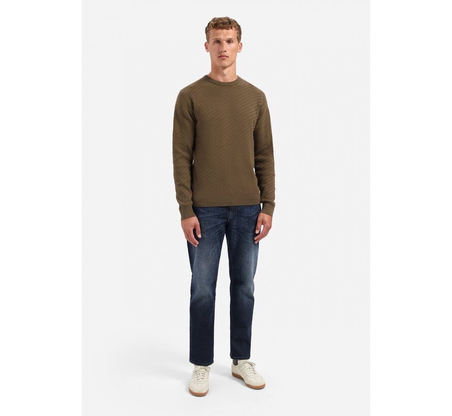 Pullover Crewneck Jacquard Solid Taupe (29230916 - 044)