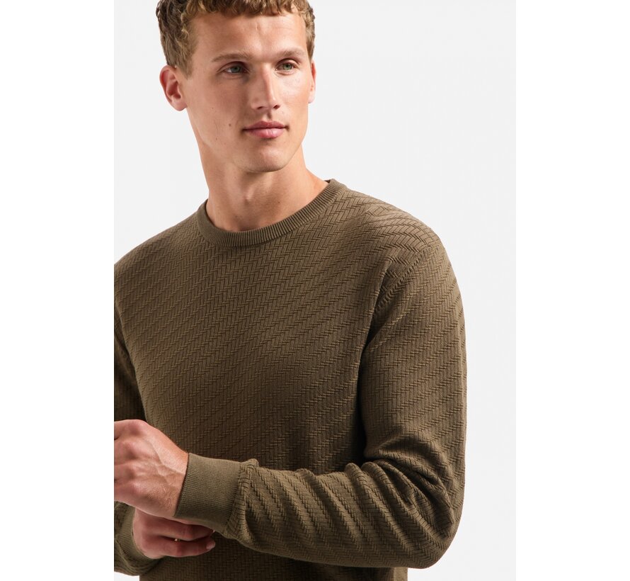 Pullover Crewneck Jacquard Solid Taupe (29230916 - 044)