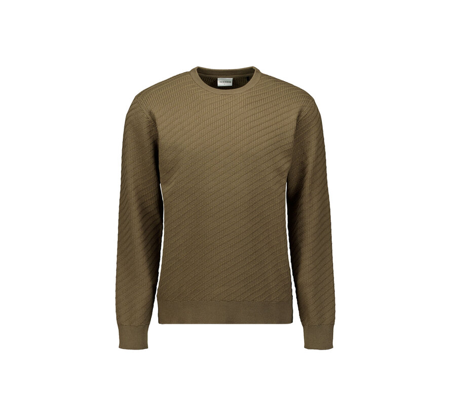 Pullover Crewneck Jacquard Solid Taupe (29230916 - 044)
