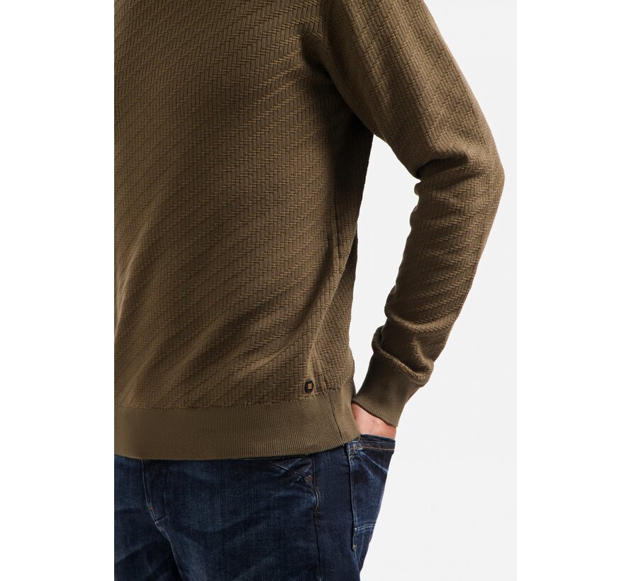 Pullover Crewneck Jacquard Solid Taupe (29230916 - 044)