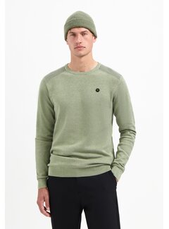 No Excess Pullover Crewneck Plated Structure Knit Light Moss (29230821 - 197)