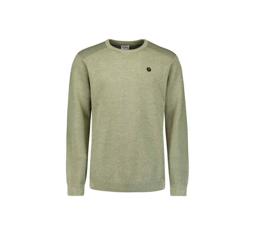 Pullover Crewneck Plated Structure Knit Light Moss (29230821 - 197)