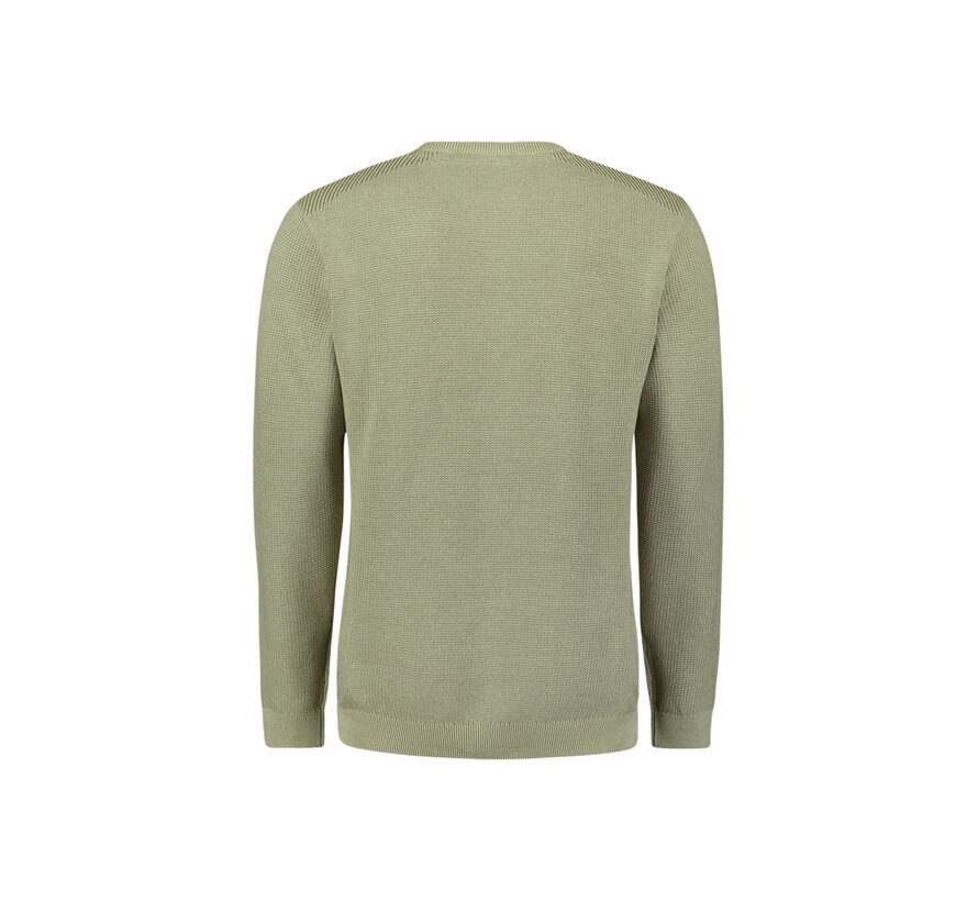 Pullover Crewneck Plated Structure Knit Light Moss (29230821 - 197)