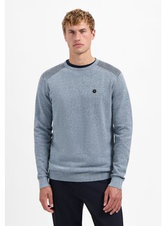 No Excess Pullover Crewneck Plated Structure Knit Dusty Blue (29230821 - 138)
