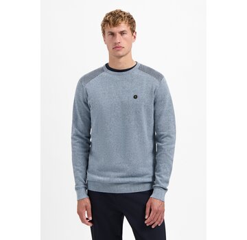 No Excess Pullover Crewneck Plated Structure Knit Dusty Blue (29230821 - 138)