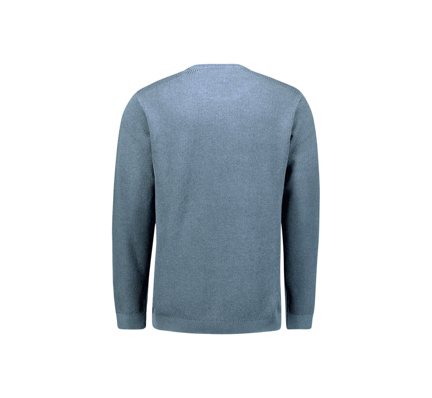 Pullover Crewneck Plated Structure Knit Dusty Blue (29230821 - 138)