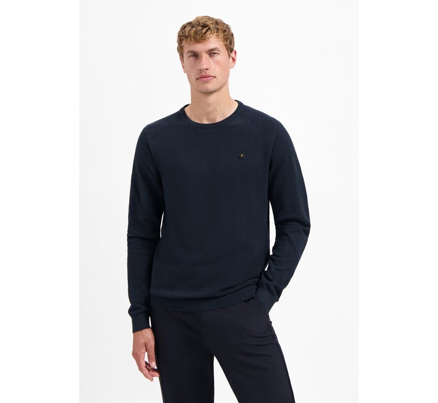 Pullover Crewneck Plated Structure Knit Night (29230821 - 078)