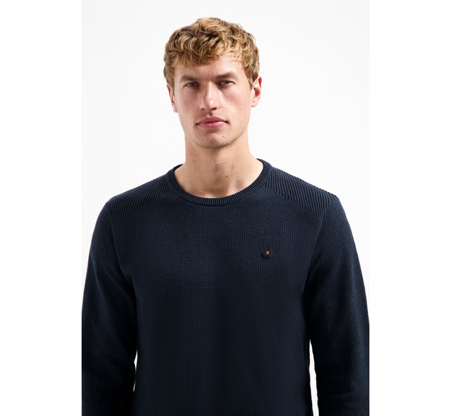 Pullover Crewneck Plated Structure Knit Night (29230821 - 078)