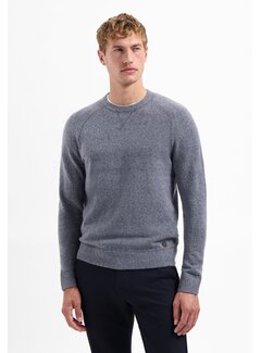 No Excess Pullover Crewneck Soft Wool Blend Washed Blue (29210822 - 137)