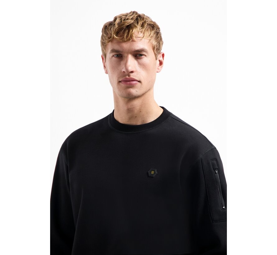 Sweater Crewneck Brushed inside Black (29130857 - 020)