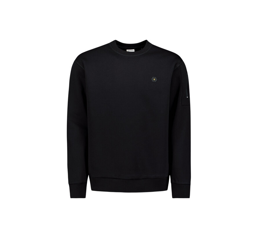 Sweater Crewneck Brushed inside Black (29130857 - 020)