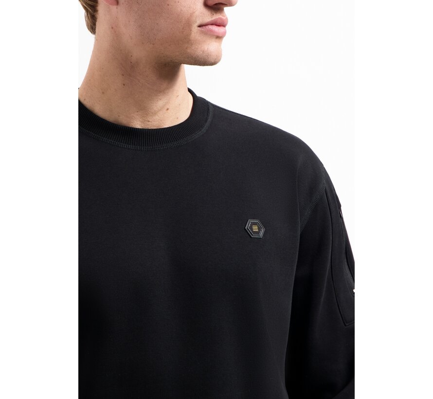 Sweater Crewneck Brushed inside Black (29130857 - 020)
